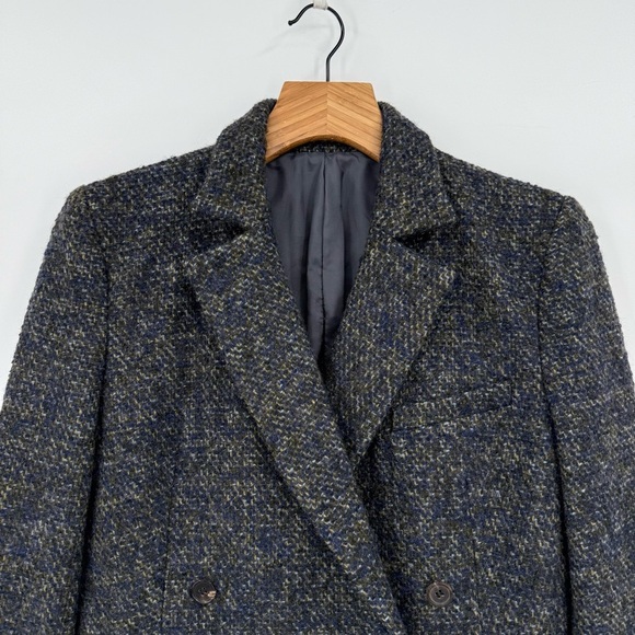 BLK DNM Tweed Double Breasted Wool Blend Blazer Size S - Picture 10 of 11